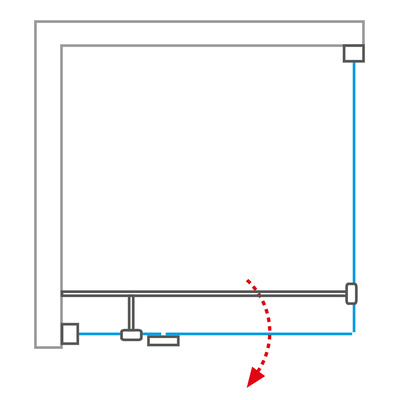 Jednokrídlové sprchové dvere OBDNL(P)1 s pevnou stenou OBDB